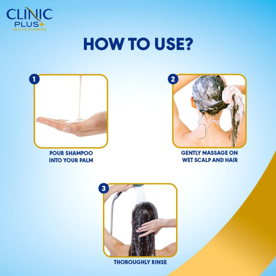 Clinic Plus Strong & Thick Shampoo - Strengthening Formula with Milk Proteins & Almond Oil