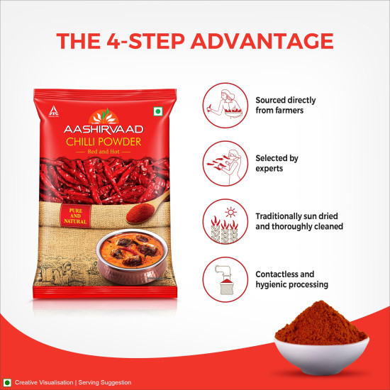 Aashirvaad Chilli Powder, 500g Pack - Authentic Indian Spice Aashirvaad Chilli Powder, 500g Pack - Authentic Indian Spice