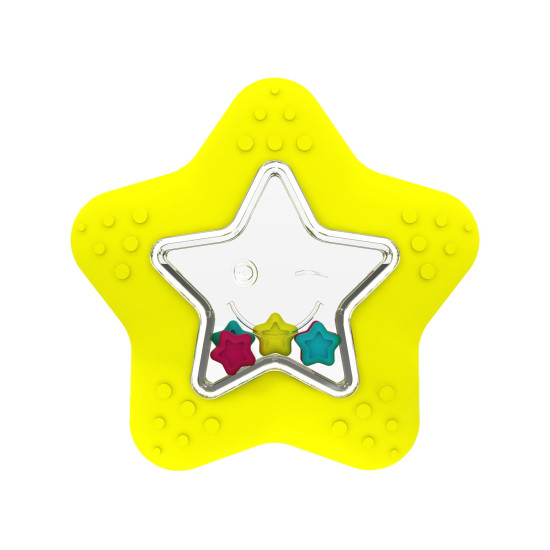 Giggles Star Fish Teether Rattle, Yellow - Fun & Functional Baby Toy