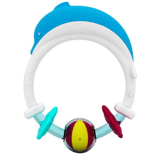 Giggles Dolphin Teether Rattle, Blue - Soothing Baby Toy