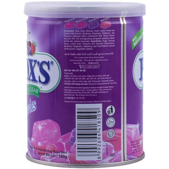Fox's Crystal Clear Mix Fruit Berry Candy, 6.35 Oz / 180 Grams