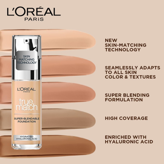 L'Oreal Paris True Match Super Blendable Liquid Foundation - Golden Beige 3D3W L'Oreal Paris True Match Super Blendable Liquid Foundation - Golden Beige 3D3W