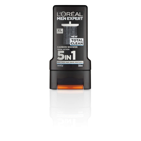 L'Oreal Paris Men's Expert Total Clean Carbon 5 In 1 Shower Gel - Ultimate Grooming Solution
