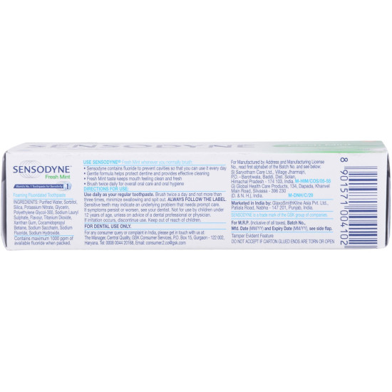 Sensodyne Toothpaste - Fresh Mint, 40g Pack for Sensitive Teeth