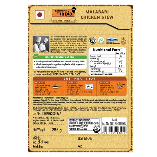 Kitchens of India Malabari Chicken Stew - Authentic Indian Flavor