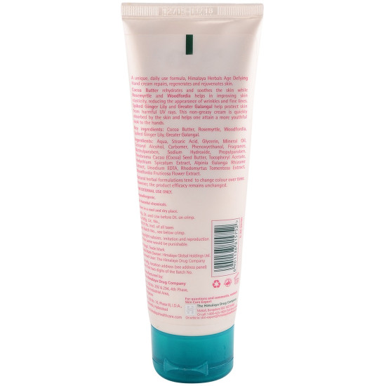 Himalaya Hand Cream - Age Defying, 100ml Bottle - Herbal Actives