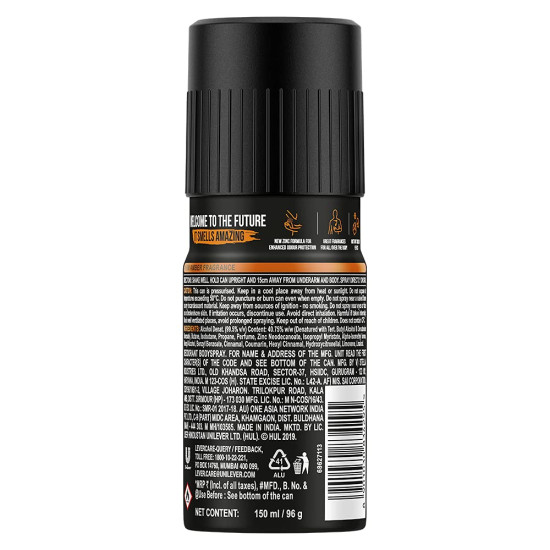 Axe Recharge 24x7 Long Lasting Deodorant Bodyspray For Men 150 ml - Invigorating Scent