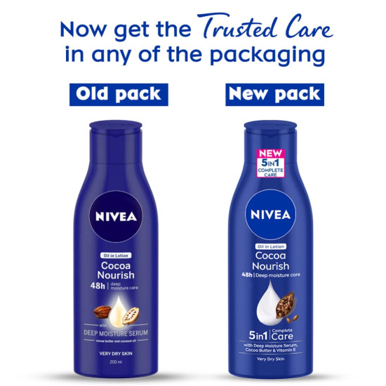 NIVEA Cocoa Nourish 200ml Body Lotion - Deep Moisture Serum