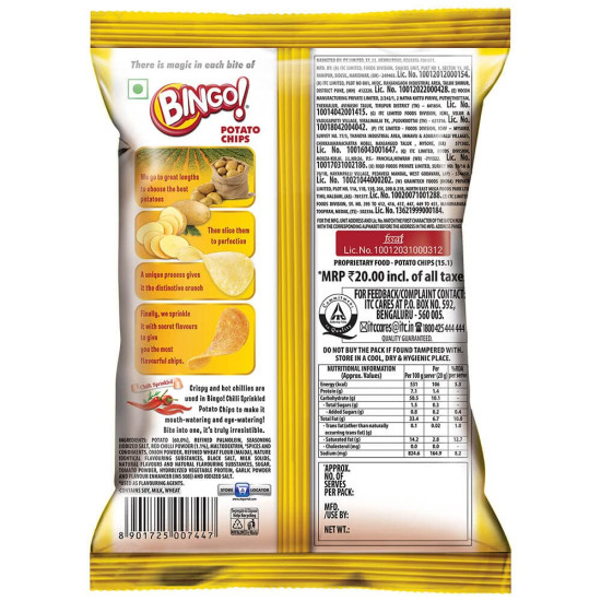 Bingo! Original Style Chilli Sprinkled - Spicy Flat Cut Potato Chips