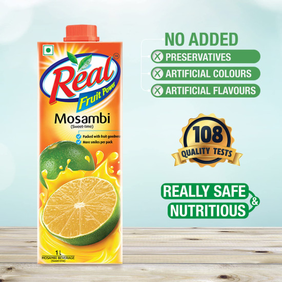 DABUR Real Fruit Power Mosambi Juice - 1L - Refreshing & Nutritious