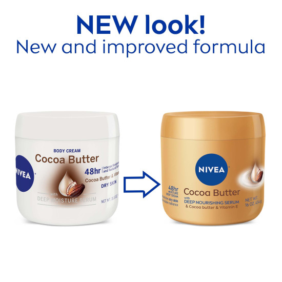 NIVEA Cocoa Butter Body Cream - Deep Nourishing Serum for Radiant Skin