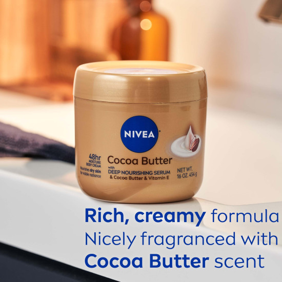 NIVEA Cocoa Butter Body Cream - Deep Nourishing Serum for Radiant Skin