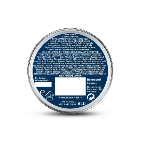 NIVEA MEN Moisturiser Cream - Hydration & Non-Greasy Formula