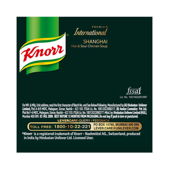 Knorr Shanghai Hot & Sour Chicken Soup - Authentic Taste in 38g Knorr Shanghai Hot & Sour Chicken Soup - Authentic Taste in 38g