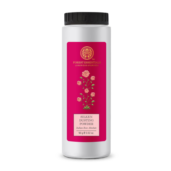 Forest Essentials Silken Dusting Powder Indian Rose Absolute - Natural Talc Free