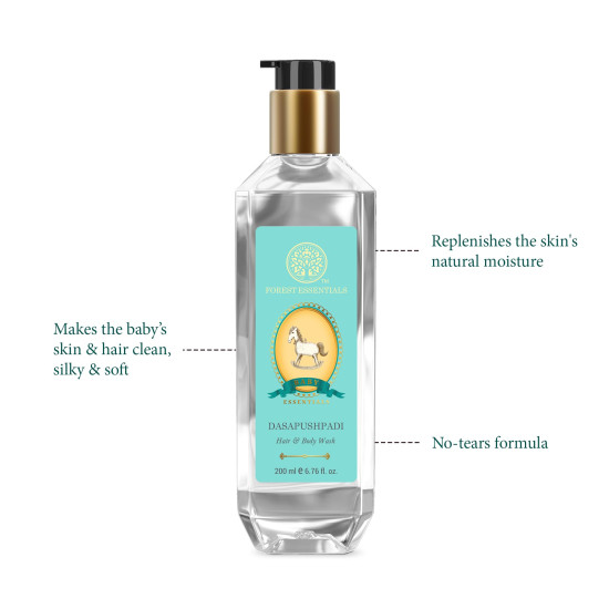 Forest Essentials Baby Hair & Body Wash Dasapushpadi - Gentle Skin & Hair Cleanser