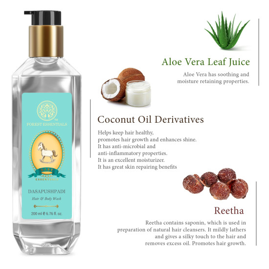Forest Essentials Baby Hair & Body Wash Dasapushpadi - Gentle Skin & Hair Cleanser