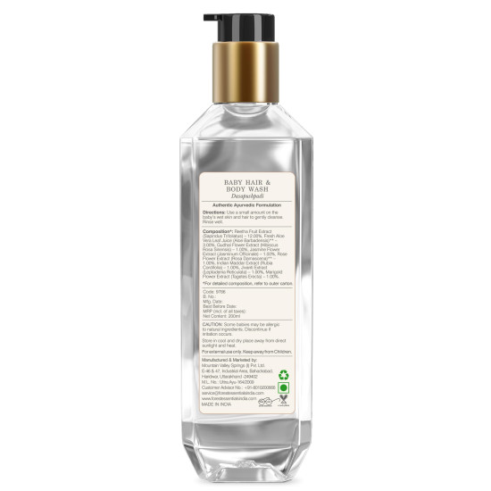 Forest Essentials Baby Hair & Body Wash Dasapushpadi - Gentle Skin & Hair Cleanser