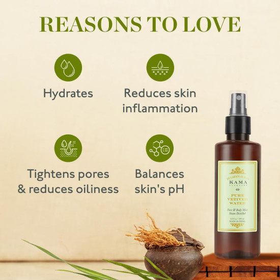 Kama Ayurveda Pure Vetiver Water - Natural Astringent for Skin