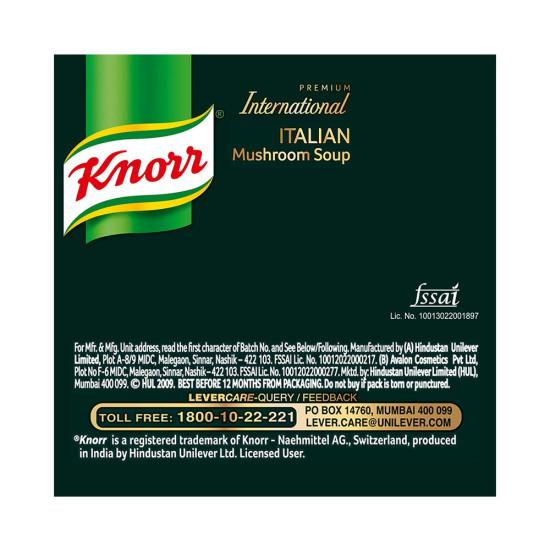 Knorr International Italian Mushroom Soup - 100% Real Vegetables
