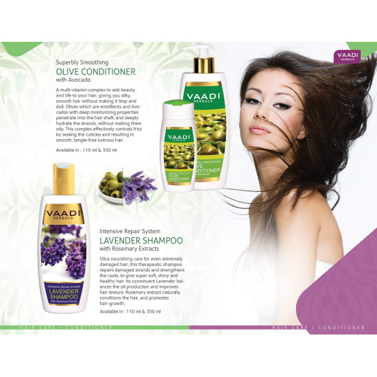 Vaadi Herbals Lavender Shampoo & Olive Conditioner - Aromatherapy Hair Care