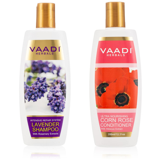 Vaadi Herbals Lavender Shampoo & Corn Rose Conditioner - Natural Hair Care Solution