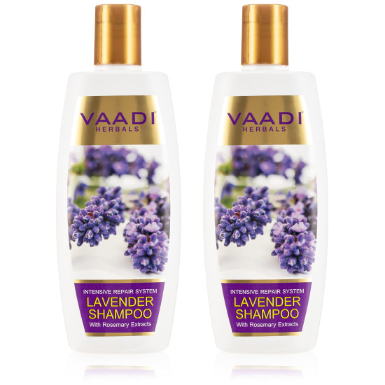 Vaadi Herbals Lavender Shampoo with Rosemary Extract, 350ml (Pack of 2) - Nourishing Hair Care