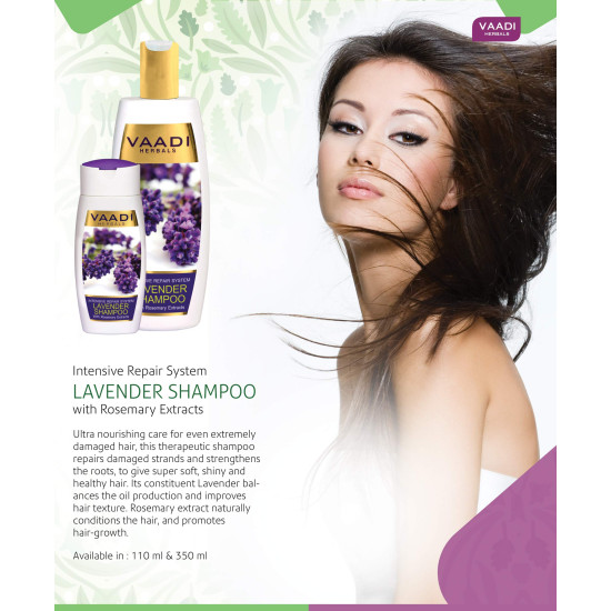 Vaadi Herbals Lavender Shampoo with Rosemary Extract, 350ml (Pack of 2) - Nourishing Hair Care