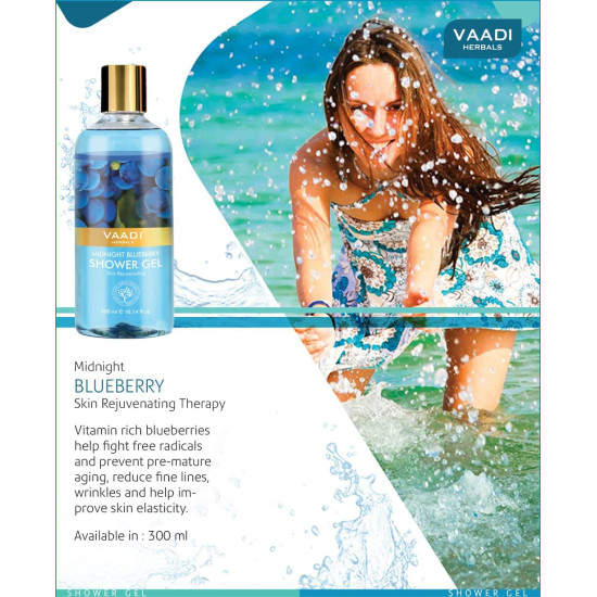 Vaadi Herbals Midnight Blueberry Shower Gel - Enriched with Blueberry Extract