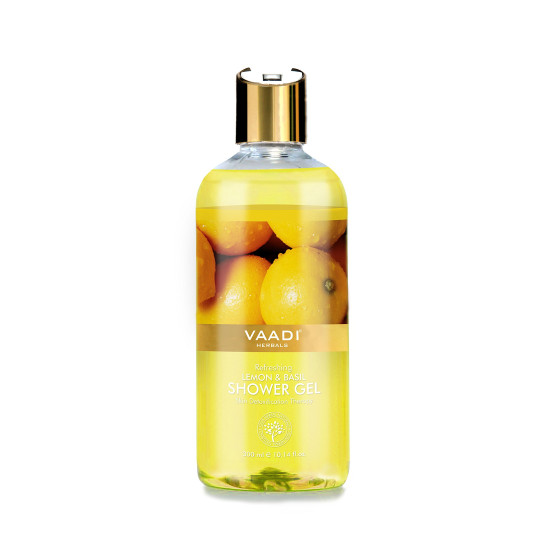 Vaadi Herbals Shower Gel, Refreshing Lemon and Basil - Skin Brightening & Detoxifying