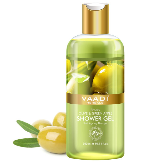 Vaadi Herbals Shower Gel - Breezy Olive and Green Apple, 300ml Vaadi Herbals Shower Gel - Breezy Olive and Green Apple, 300ml