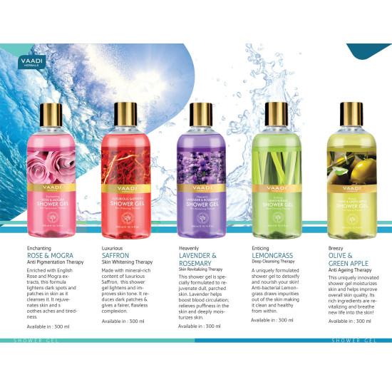 Vaadi Herbals Shower Gel - Luxurious Saffron for Skin Whitening