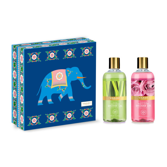 VAADI HERBALS Enduring Fragrance Shower Gel Gift Box 600ml - Detoxifying and Nourishing
