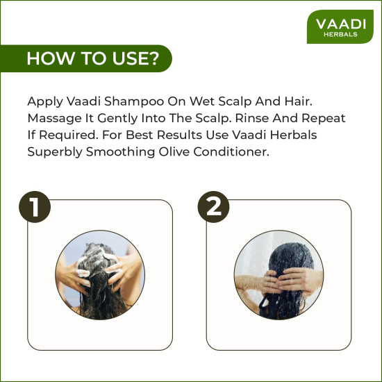Vaadi Herbals Hair Fall and Damage Control Amla Shikakai Shampoo, 350ml (Pack of 3) - Ayurvedic Hair Care