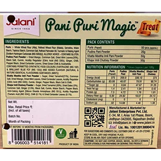 Jalani Pani Puri Magic Treat 220g Box - Authentic Indian Street Chaat