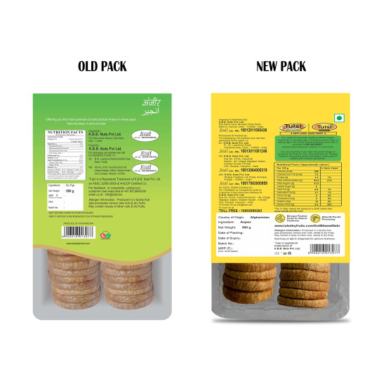 Tulsi Dry Figs Dried Anjeer Zaika 500 Gms - Nutritional Snack