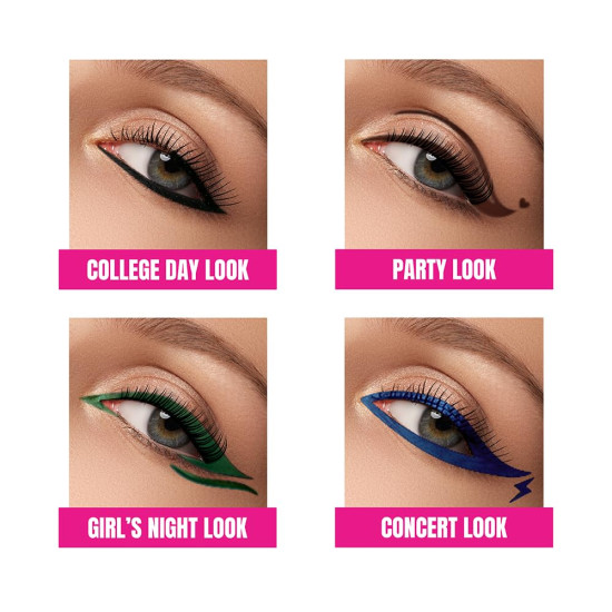 Elle 18 Eye Drama Bold Black Kajal - Smudge Proof & Waterproof
