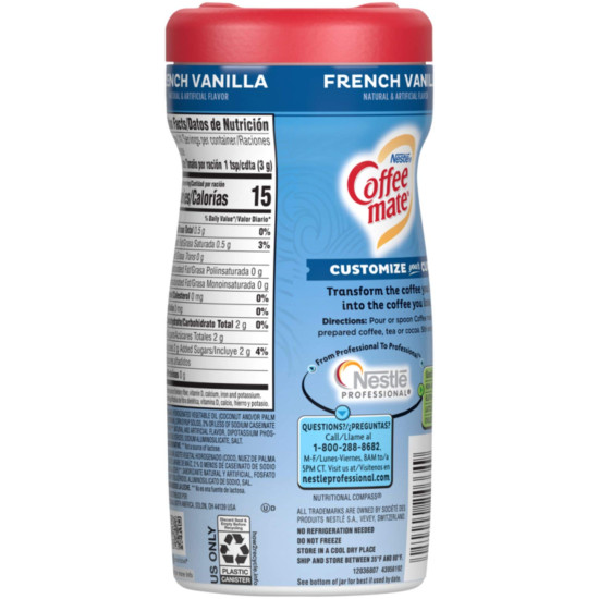 Nestle Coffee Mate French Vanilla, 425 g - Rich Vanilla Flavor