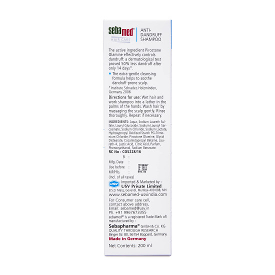 Sebamed Anti Dandruff Shampoo 200 ml - Reduces Dandruff & Scalp Irritation