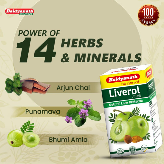 Baidyanath Liverole Strong - 50 Tablets (Pack of 3) | Ayurvedic Herbal Supplement with Kutki, Giloy, Arjuna, Bhringraj & 10+ Herbs for Liver Health