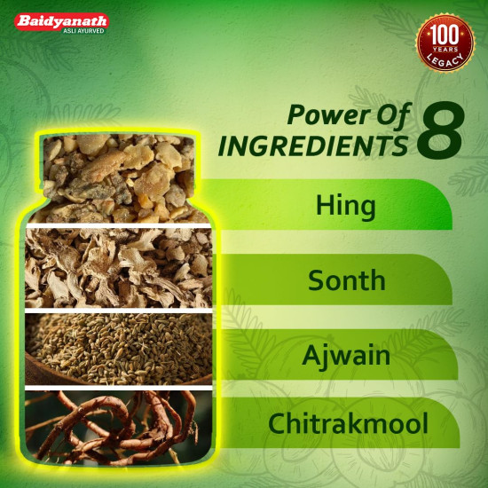 Baidyanath Gaisantak Bati - Instant Relief from Gas and Indigestion - 100 Tablets (Pack of 2)