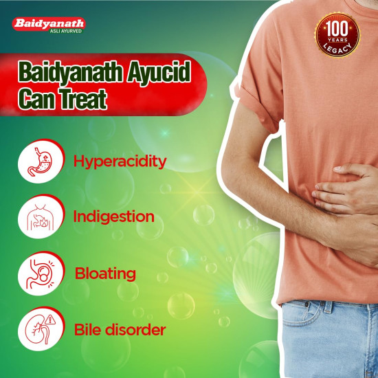 Baidyanath Ayucid – 50 Tablets (Pack of 3) | Ayurvedic Herbal Antacid | Supports Digestive Health | With Amla & Mulethi | For Hyperacidity & Indigestion