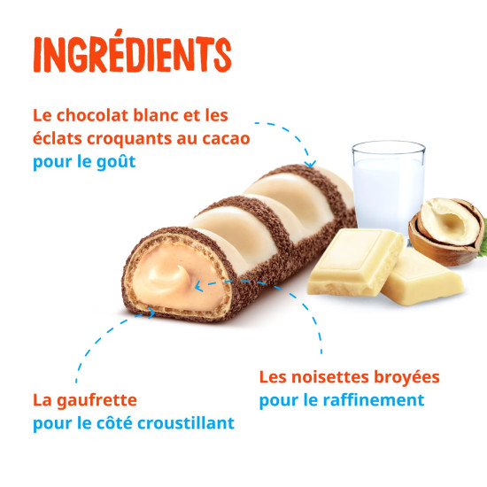 Kinder Bueno White Chocolate with Hazelnut (Pack of 3) - Creamy Delight