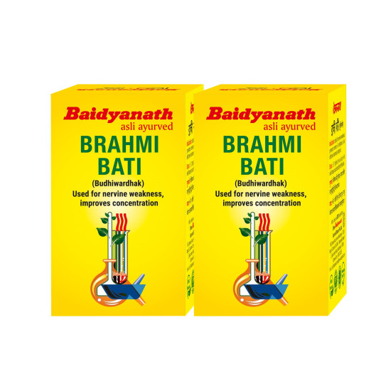 Baidyanath Brahmi Bati - Memory Booster and Helps Relieve Stress - 30 Tablets (Pack of 2)