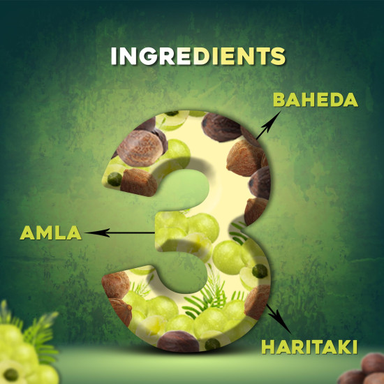 Baidyanath Triphala Churna | Helps Relieve Constipation | Quick Acidity & Gas Relief | Enriched With Amla - 500Gms (Pack Of 2)