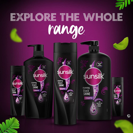 Sunsilk Stunning Black Shine Shampoo - Enriched with Amla Pearl Complex