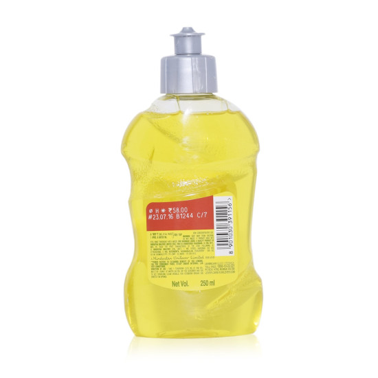 Vim Dishwash Liquid - Lemon, 250ml Bottle - Tough on Stains