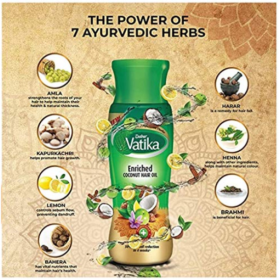 DABUR Vatika Hair Oil, 150ml - Reduce Hairfall Naturally