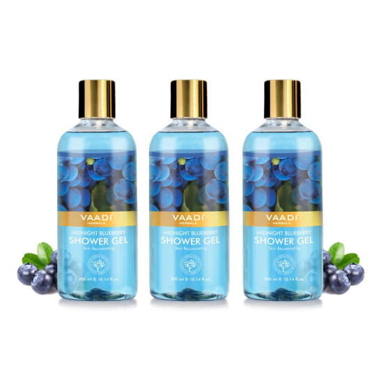 Vaadi Herbals Shower Gel, Midnight Blueberry - Enriched with Blueberry & Olive Oil