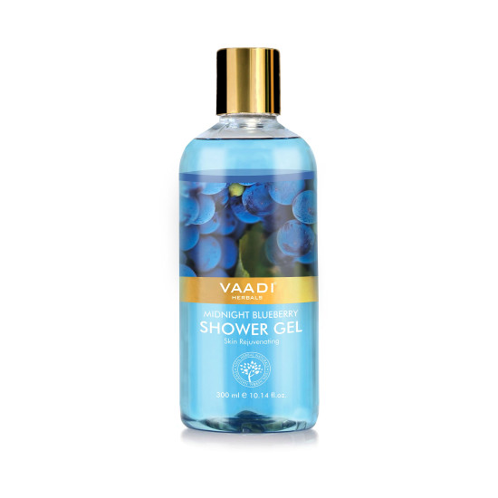 Vaadi Herbals Shower Gel, Midnight Blueberry - Enriched with Blueberry & Olive Oil